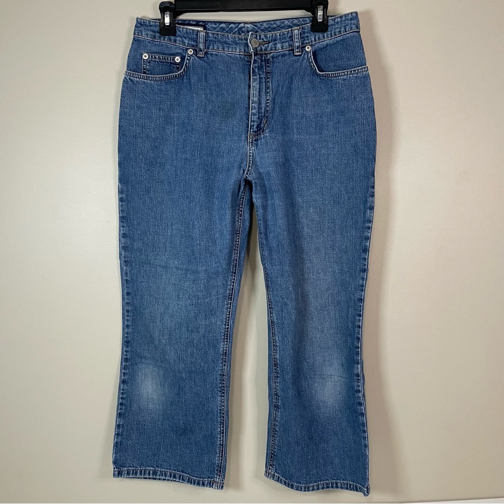 LAND’S END Women’s 10x24 Light Wash High Waist Straight Leg Ankle‎ Jeans Classic